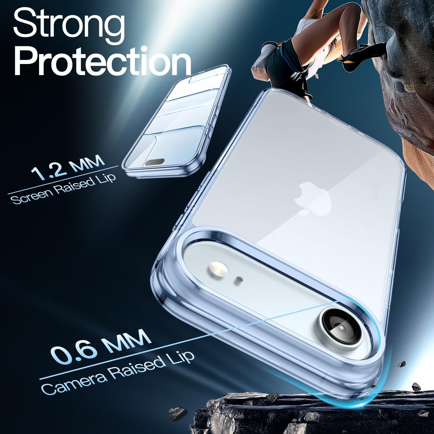 JETech Case for iPhone 17 Pro Max 6.9-Inch, Non-Yellowing Shockproof Phone Bumper Cover, Anti-Scratch Clear Back (Clear)