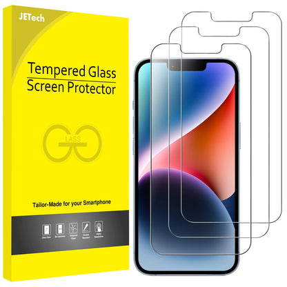 JETech Screen Protector for iPhone 17e (2026) / iPhone 16e / iPhone 14, Tempered Glass Film, 6.1-Inch Display, 3-Pack