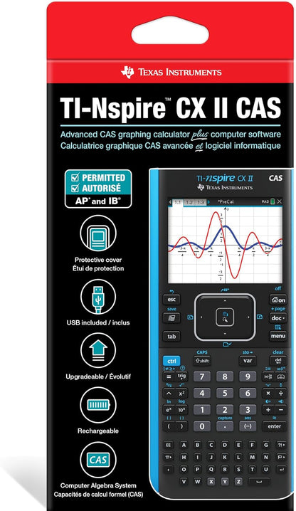 Texas Instruments TI-Nspire CX II CAS Color Graphing Calculator with Student Software (PC/Mac)