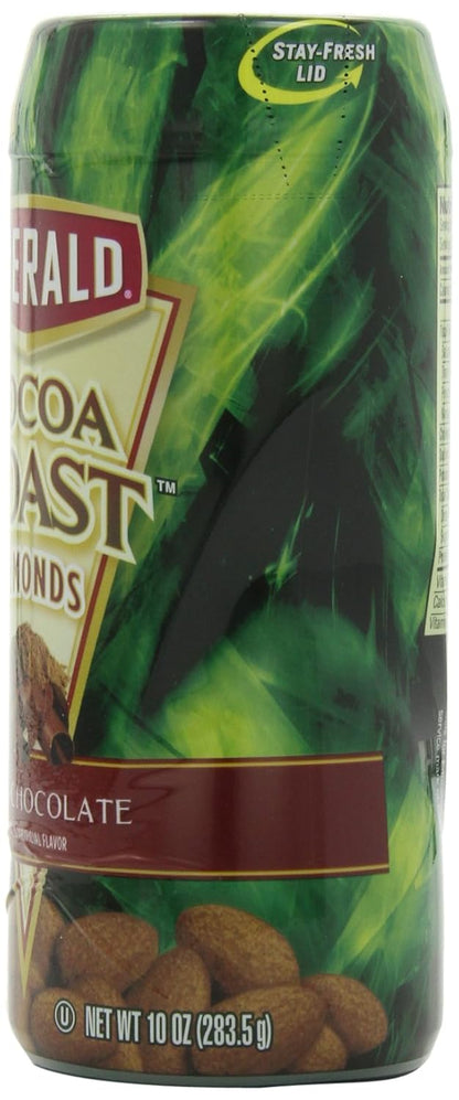 Emerald Cocoa Roast Almonds, Dark Chocolate, 10 oz Canister (Pack of 4)