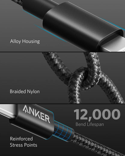 Anker New Nylon USB C to Lightning Cable, Apple MFi Certified for iPhone 14 Series, and More (6FT, Black)
