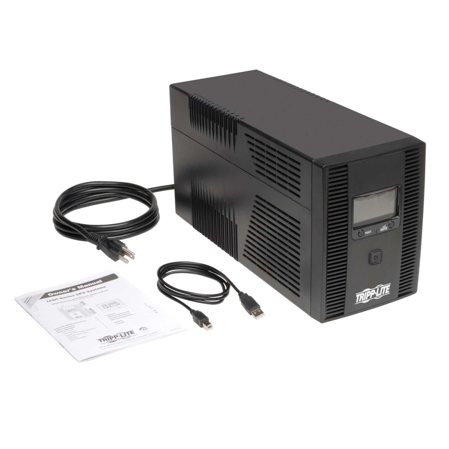 Tripp Lite SMART1500LCD 1500VA Rack Mount UPS Battery Backup, 900W, 8 Outlets, PWM Sine Wave, Short Depth 2U Rackmount UPS, AVR, LCD Screen