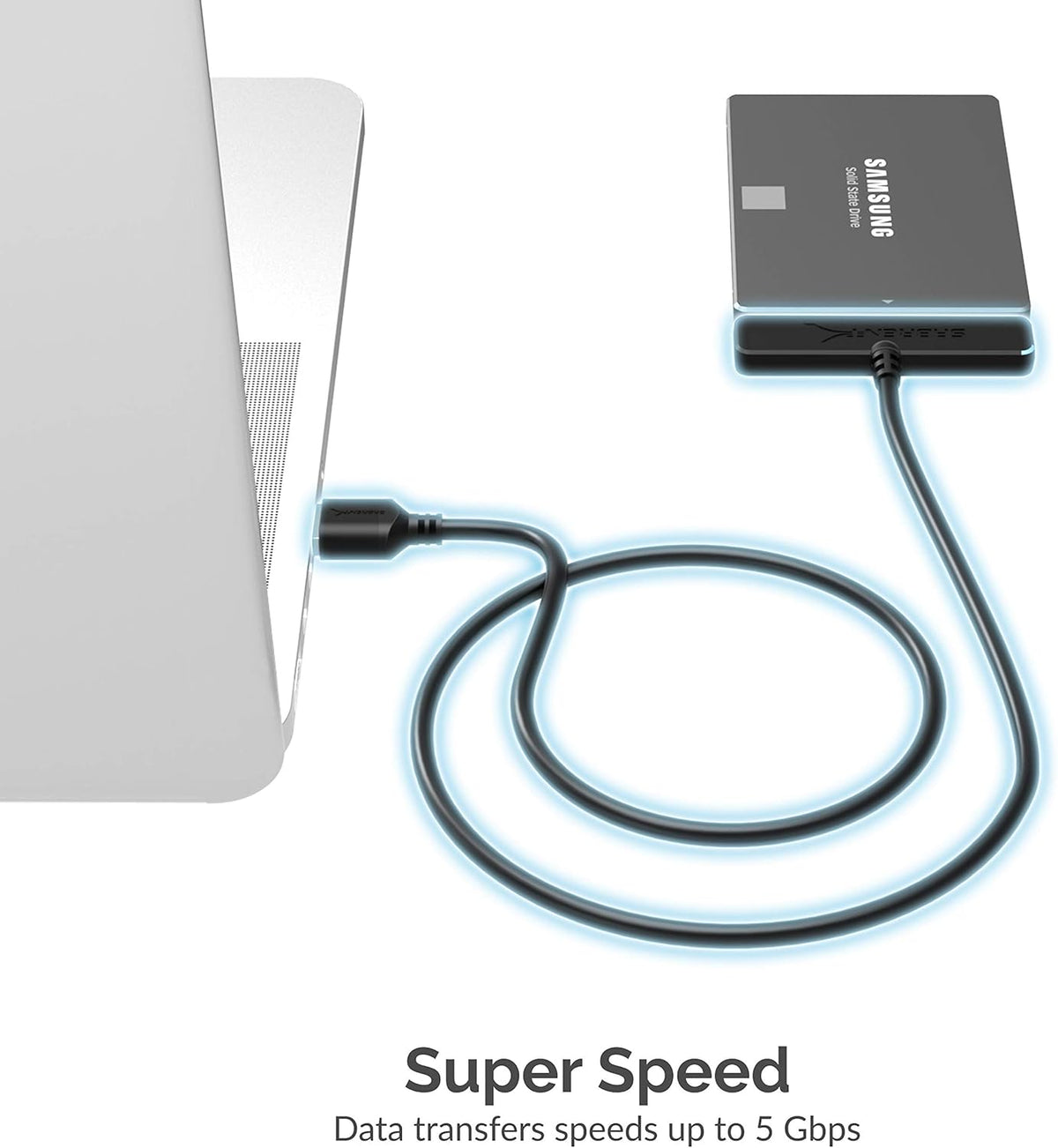 SABRENT USB 3.0 to 2.5in SATA Adapter Cable for SSD & HDD, UASP (EC-SSHD)