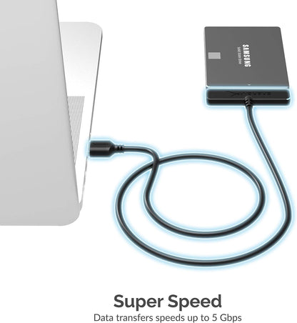 SABRENT USB 3.0 to 2.5in SATA Adapter Cable for SSD & HDD, UASP (EC-SSHD)