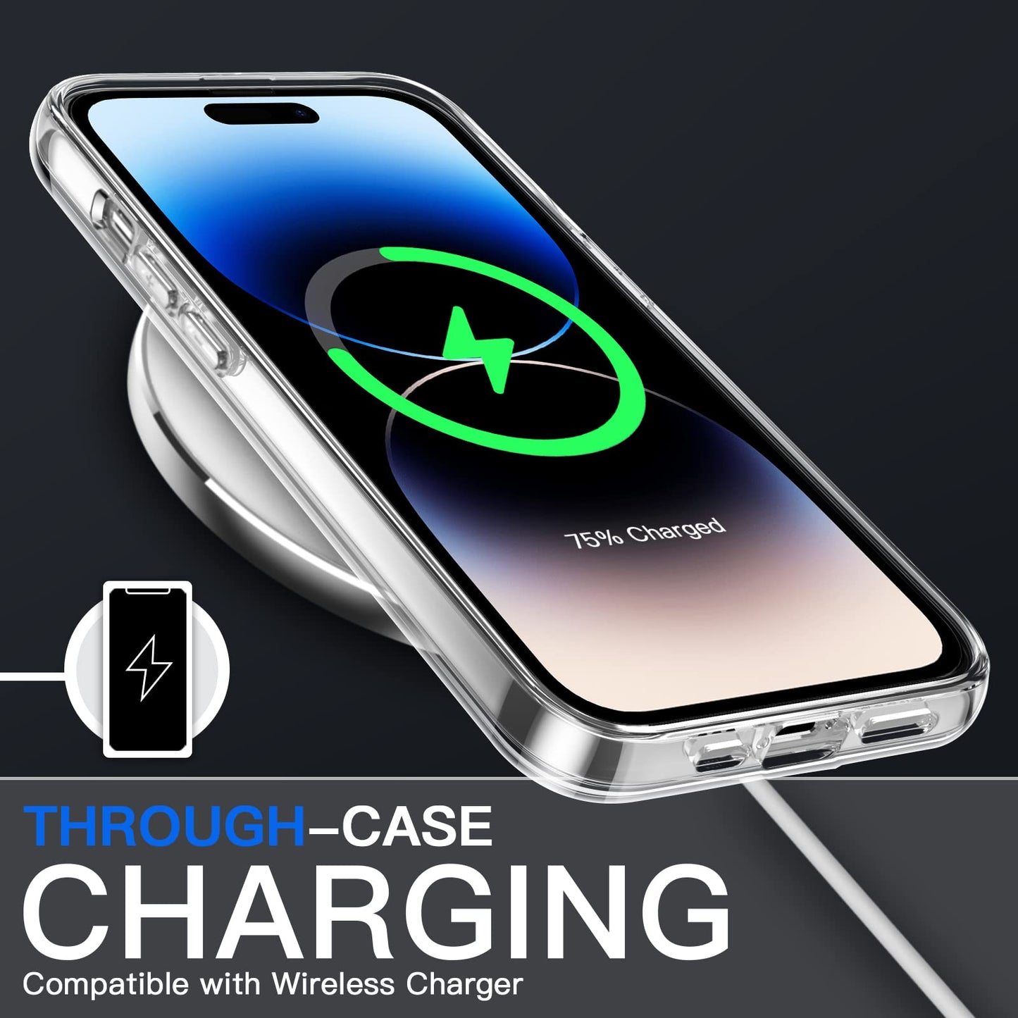 JETech Case for iPhone 14 6.1-Inch, Non-Yellowing Shockproof Phone Bumper Cover, Anti-Scratch Clear Back (Clear)