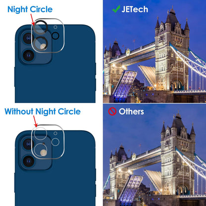 JETech Camera Lens Protector for iPhone 12 Pro Max 6.7-Inch, 9H Tempered Glass, HD Clear, Anti-Scratch, Case Friendly, Does Not Affect Night Shots, 3-Pack