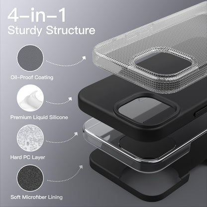 JETech Silicone Case for iPhone 13 6.1-Inch, Silky-Soft Touch Full-Body Protective Phone Case, Shockproof Cover with Microfiber Lining (Black)