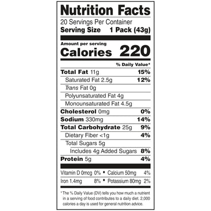 Lance Sandwich Crackers, Variety Pack, 3 Flavors, 20 Individually Wrapped Packs, 6 Sandwiches Each