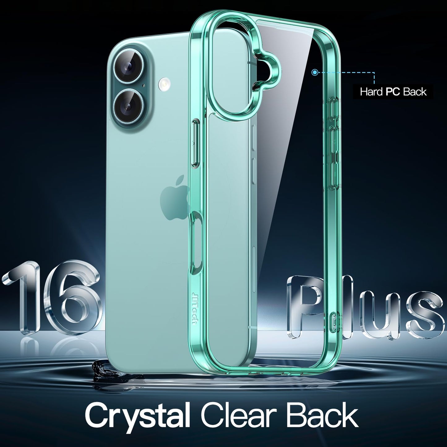 JETech Case for iPhone 16 6.1-Inch, Non-Yellowing Shockproof Phone Bumper Cover, Anti-Scratch Clear Back (Clear)