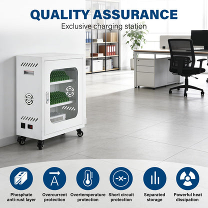30 Device Mobiles Phone Charging Cart, Mobiles Charging Cabinet for Cell Phone, Rechargeable Cellphone Locker Storage Chargings Station, for Phones/Mini Tablets, School and Enterprise