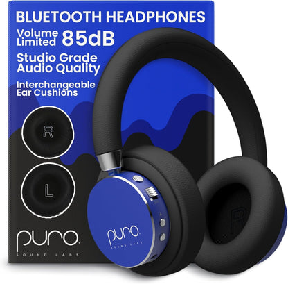 Puro Sound Labs Kids Wireless Headphones – Volume-Limiting 85dB, Built-in Mic, Studio-Grade Sound, 20-Hour Battery Life, Comfortable & Easy to Connect Kids Bluetooth Headphones – BT2200 Plus, Purple