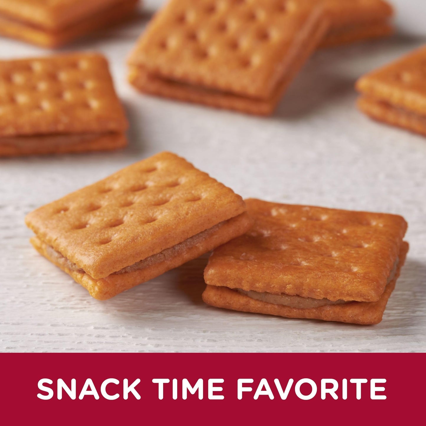 Austin Sandwich Crackers, Single Serve Snack Crackers, Office and Kids Snacks, Peanut Butter on Cheese (12 Trays, 96 Packs)