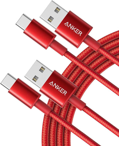Anker Cable [2 Pack 3ft], USB A to USB C Cable for iPhone 17 Series,Samsung Galaxy S10 S10+, LG V30, Beats Fit Pro and More (Black).