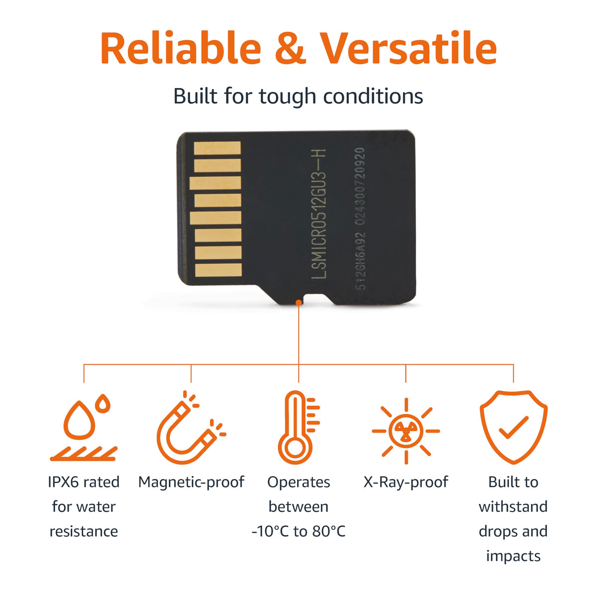 Amazon Basics 128GB microSDXC Memory Card with Adapter for Smartphones, Drones, Cameras, Full HD, Read Speed Up to 200MB/s, 1-Pack