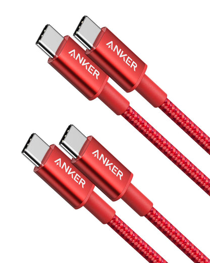 Anker USB C to USB C Cable, Type-C 60W Fast Charging Cable (6 FT, 2Pack) for iPhone 17 Series, iPad mini 6 and More (Black)