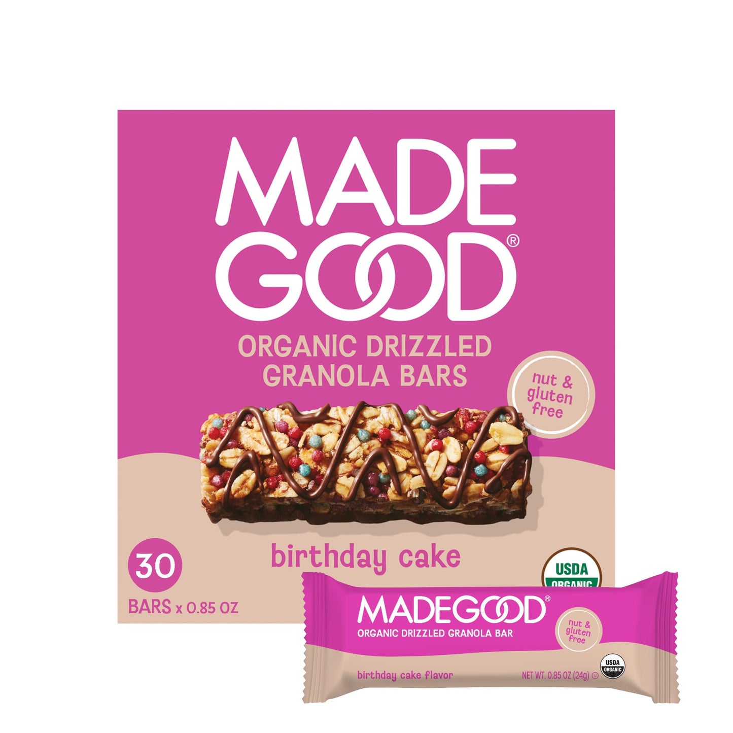 MadeGood Chocolate Lovers Variety Pack, Granola Bars, Morning Bars & Drizzled Birthday Cake Bars