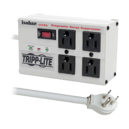 Tripp Lite ISOBAR6ULTRA Isobar 6 Outlet Heavy Duty Power Strip Surge Protector, 3330 Joules, 6ft Cord, Flat Plug, Metal Power Strip, Industrial Garage Work Shop Bench, Under Desk and Wall Mountable