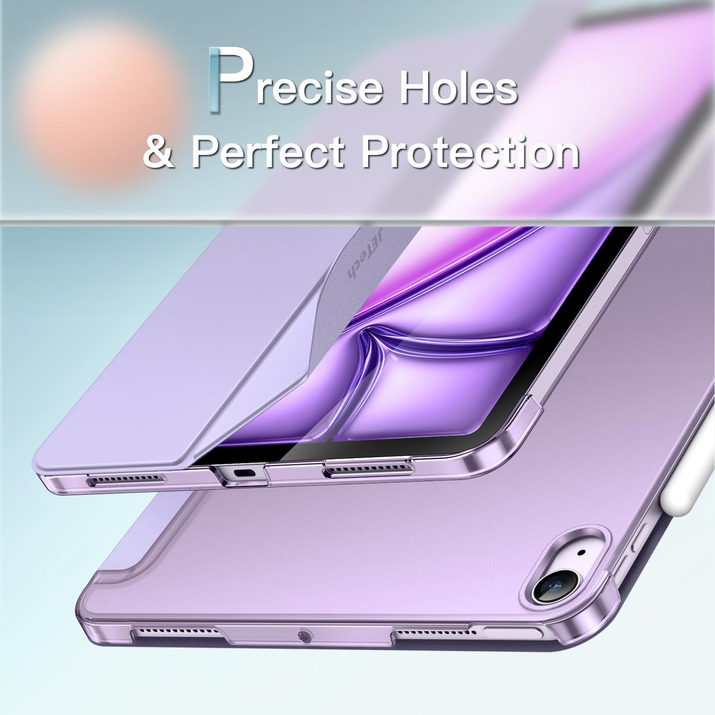 JETech Case ONLY for iPad Air 11-Inch M4/M3/M2 (2026/2025/2024), iPad Air 5/4 (2022/2020 5th/4th Generation 10.9-Inch), Slim Stand Hard Back Shell Cover with Auto Wake/Sleep (Starlight)