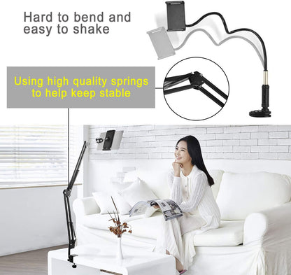 SAMHOUSING Tablet Stand for Bed,360 Degree Rotating Bed Tablet Mount Holder Stand with Aluminum Arm for iPad,iPhoneXS,N-Switch, Amazon Kindle Fire,or Other 4.7~12.9 inch-Screen Devices