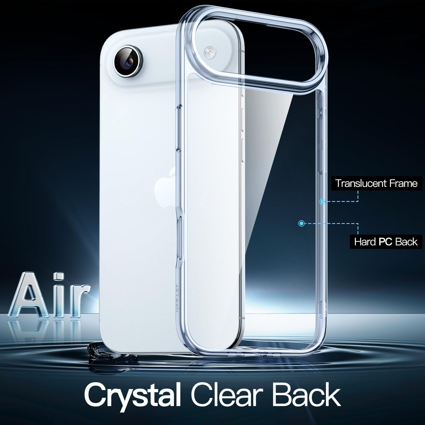 JETech Case for iPhone 17 Pro Max 6.9-Inch, Non-Yellowing Shockproof Phone Bumper Cover, Anti-Scratch Clear Back (Clear)