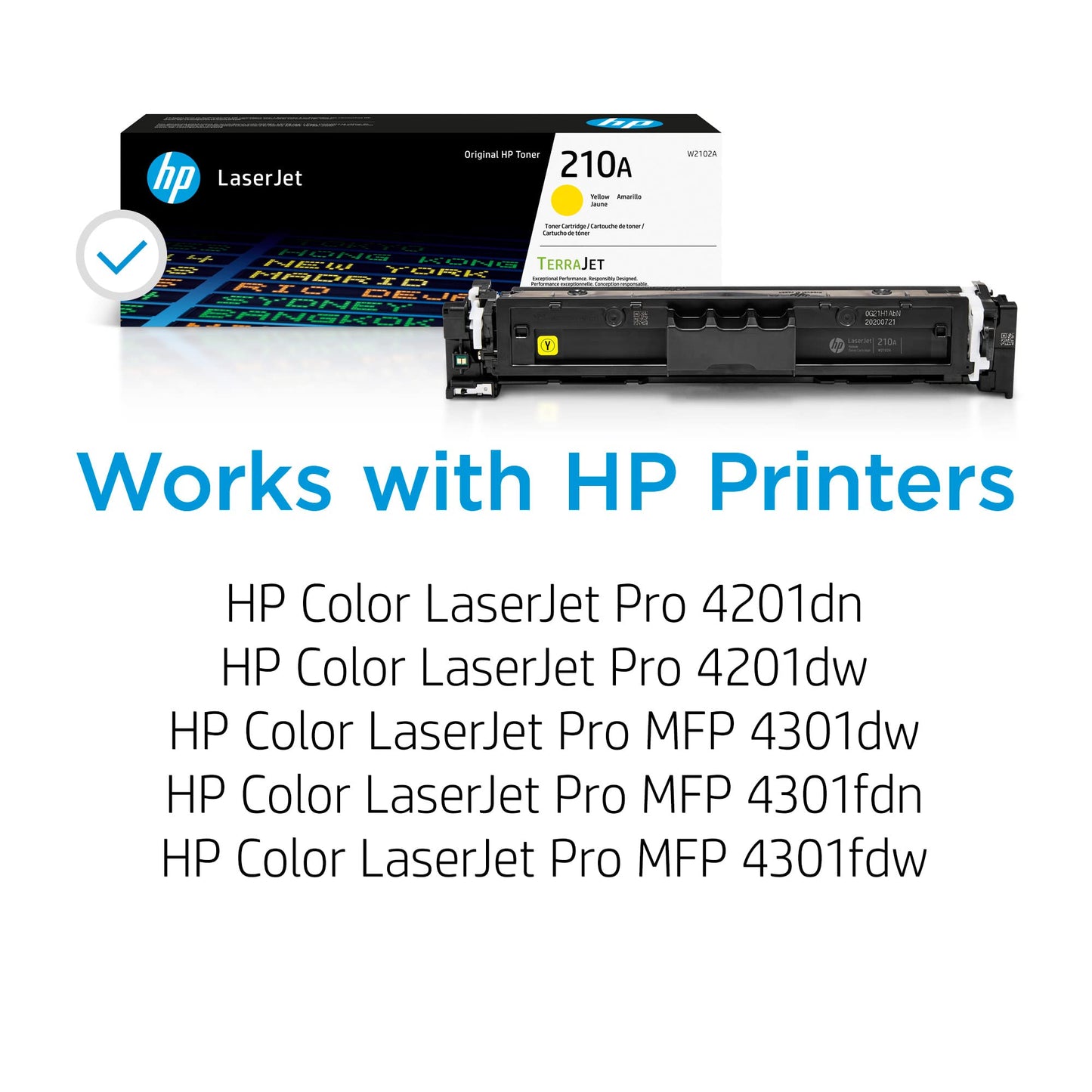 HP 210X High-Yield Toner Cartridge 4-Pack (Black, Cyan, Magenta, Yellow) | Compatible Color LaserJet Pro 4201 & MFP 4301 Series Printers | W2100XQ1