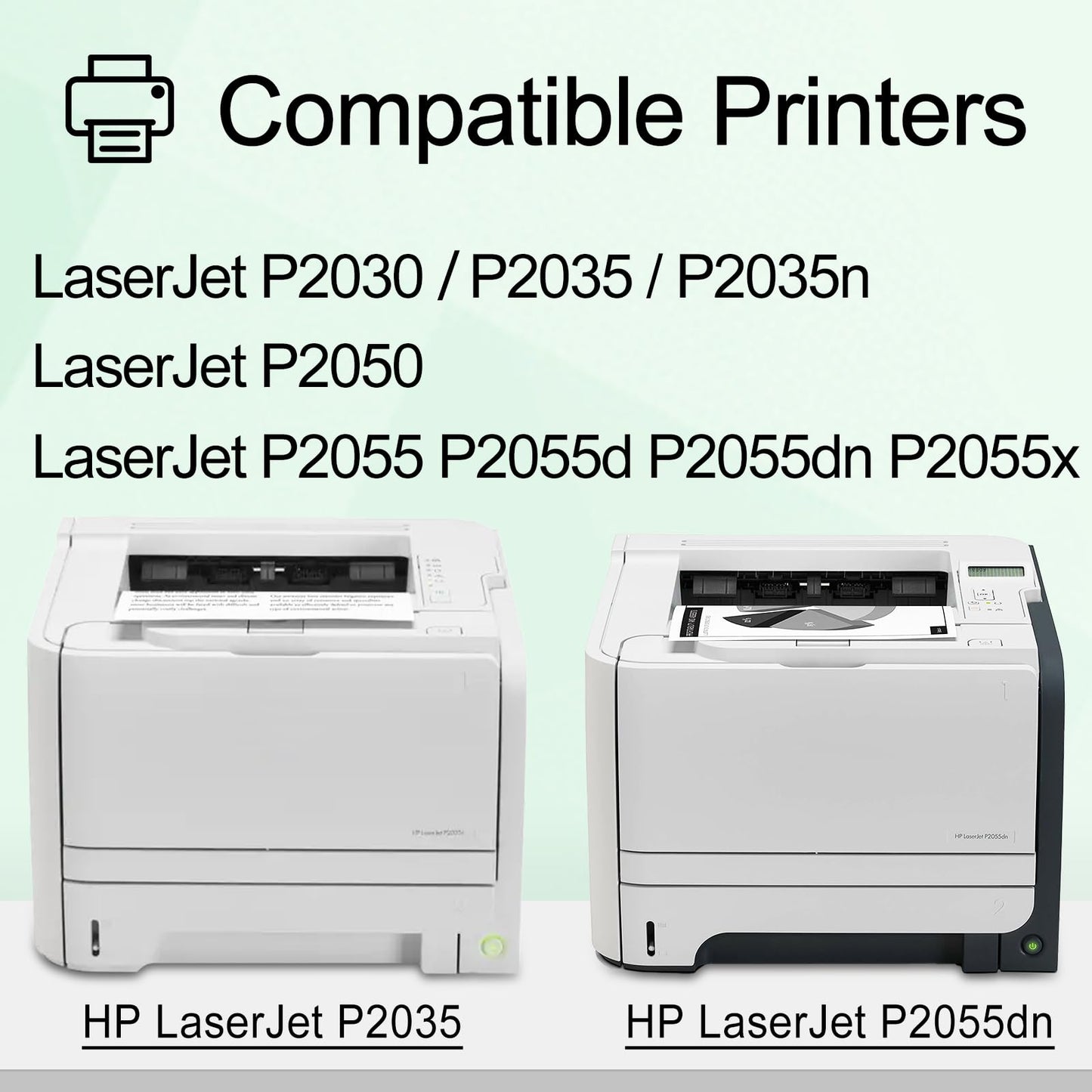 greencycle Compatible Toner Cartridge Replacement for HP 05A CE505A Work with LaserJet P2035 P2035N P2055DN P2030 P2050 P2055D P2055X 2055D Printer (Black, 1-Pack)