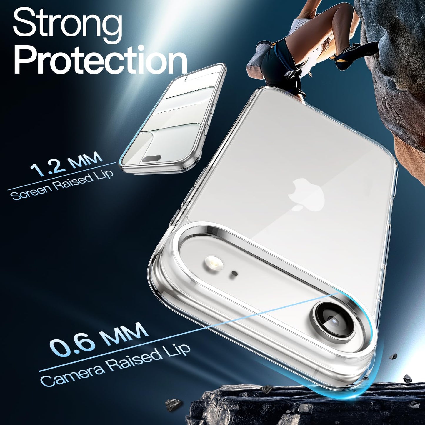 JETech Case for iPhone 17 Pro Max 6.9-Inch, Non-Yellowing Shockproof Phone Bumper Cover, Anti-Scratch Clear Back (Clear)
