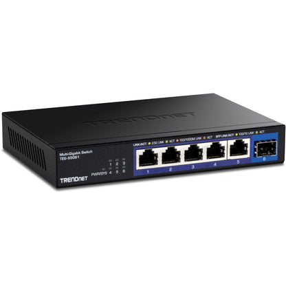 TRENDnet 5 Port Mini Gigabit Switch, TEG-S50g, GREENnet Technology, NDAA + TAA Compliant, Desktop Metal Ethernet Network Switch, 5 x Gigabit Ports, Fanless, Lifetime Protection, Black