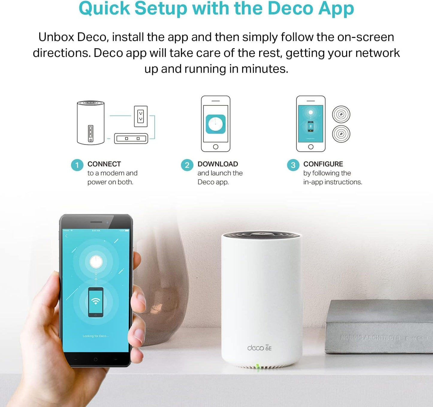 TP-Link Deco XE75 AXE5400 Tri-Band WiFi 6E Mesh System - Covers up to 5500 Sq.Ft, Replaces WiFi Router and Extender, AI-Driven Mesh, 6GHz Band, 2-Pack