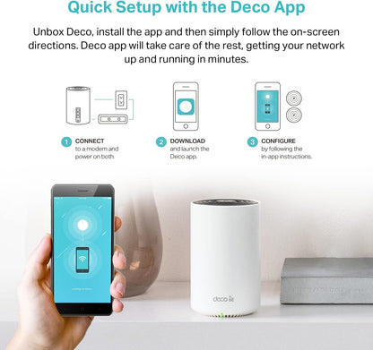 TP-Link Deco XE75 AXE5400 Tri-Band WiFi 6E Mesh System - Covers up to 5500 Sq.Ft, Replaces WiFi Router and Extender, AI-Driven Mesh, 6GHz Band, 2-Pack