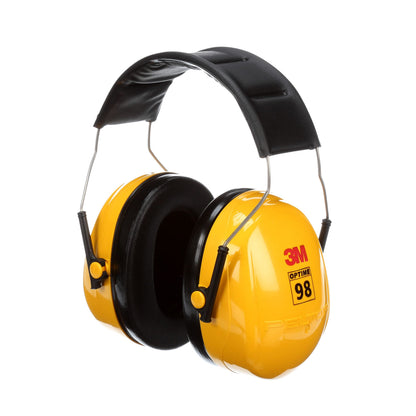 3M PELTOR Optime 98 Earmuffs H9A, Over-the-Head, Yellow