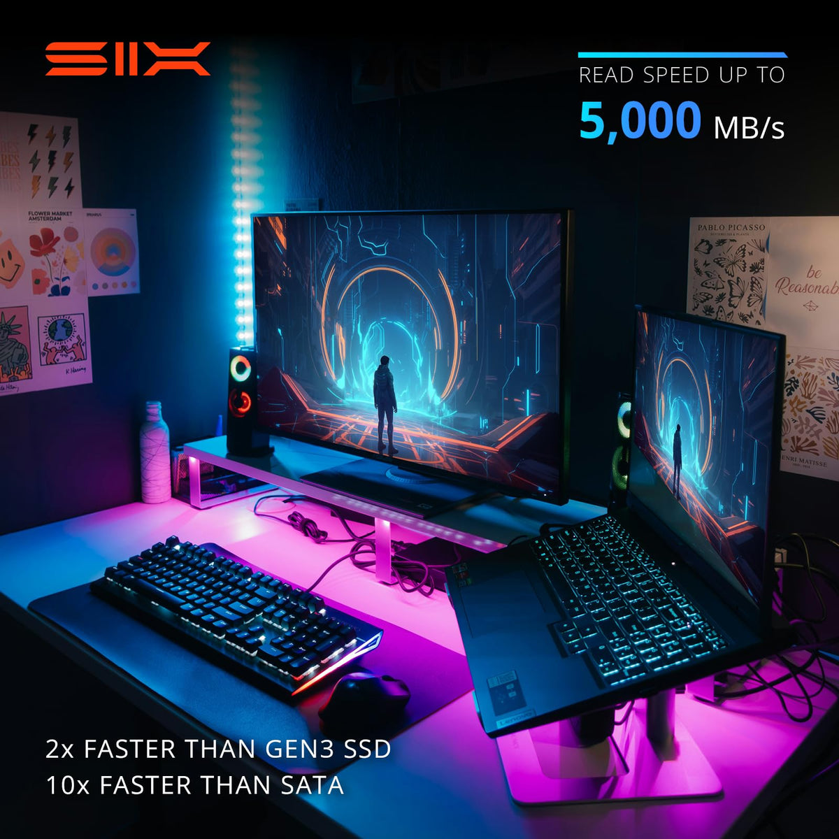 SIX NVME M.2 SSD PCIe 4.0-1TB m.2 2280 ssd, Read UP to 7350MB/s 1TB for Gaming PS5 Memory Storage Expansion with Heatsink, Internal Solid State Hard Drive PCIe gen 4x4 Nvme for Laptop Desktop pc