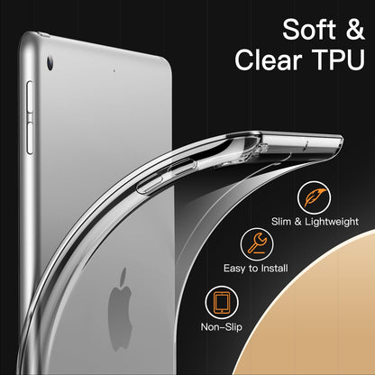 JETech Case for iPad Pro 11-Inch 2022/2021/2020 Model (4th/3rd/2nd Generation), Soft TPU Transparent Slim Shockproof Tablet Cover, Support Pencil 2nd Charging (Clear)