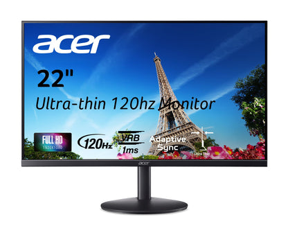 acer 21.5 Inch Full HD (1920 x 1080) IPS Ultra-Thin Zero Frame Computer Monitor (HDMI & VGA Port), SB220Q bi
