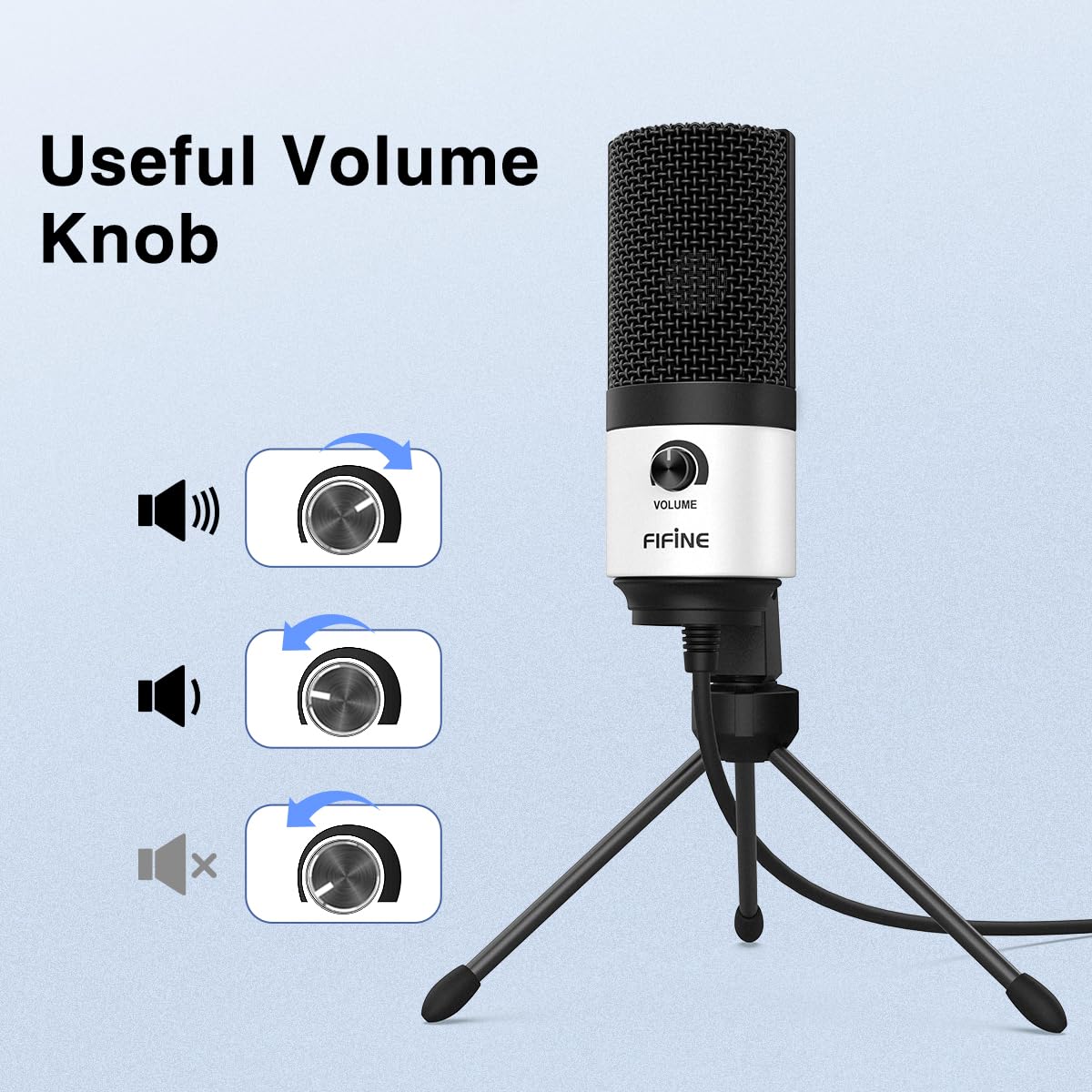 FIFINE USB Microphone, Metal Condenser Recording Microphone for MAC OS, Windows, Cardioid Laptop Mic for Recording Vocals, Voice Overs, Streaming, Meeting and YouTube Videos-K669B