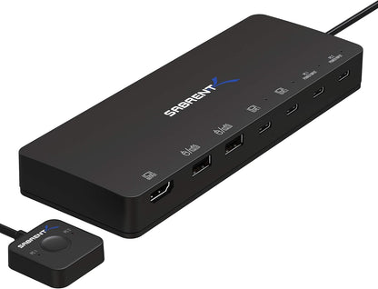 SABRENT 2 Port USB Type C KVM Switch with 60 Watt Power Delivery Option (USB KCPD)