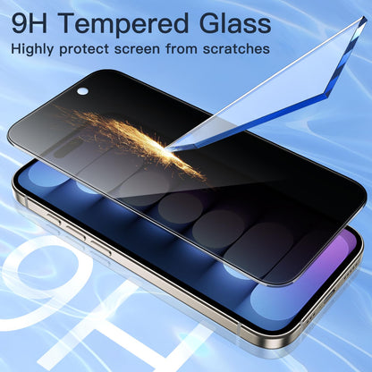 JETech Privacy Screen Protector for iPhone 15 6.1-Inch, Anti-Spy Tempered Glass Film with Easy Installation Tool, 2-Pack