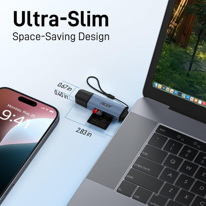 acer SD Card Reader USB C, Dual Slots USB Type C to Micro SD Card Adapter