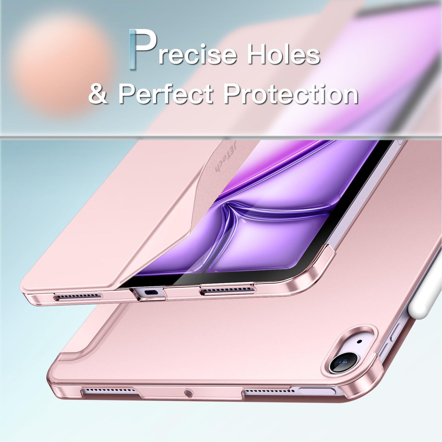 JETech Case ONLY for iPad Air 11-Inch M4/M3/M2 (2026/2025/2024), iPad Air 5/4 (2022/2020 5th/4th Generation 10.9-Inch), Slim Stand Hard Back Shell Cover with Auto Wake/Sleep (Starlight)