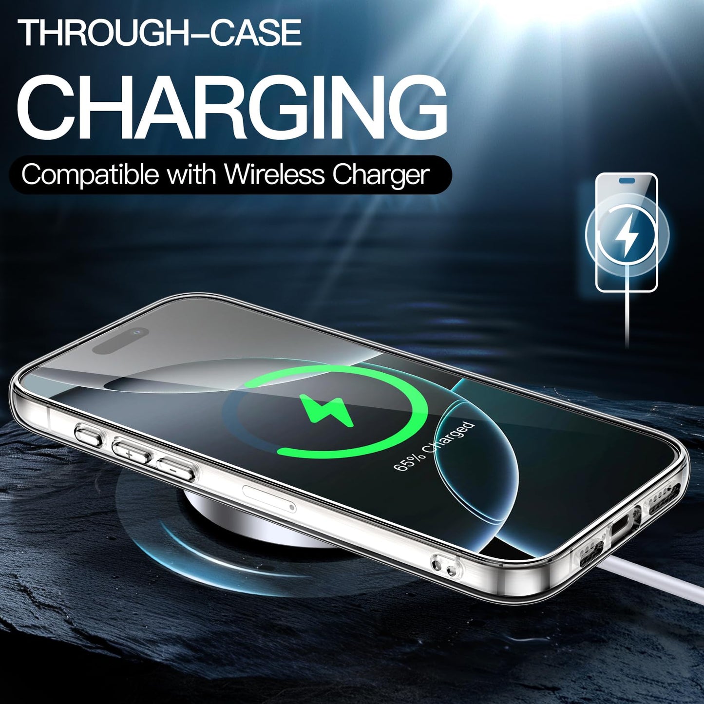 JETech Case for iPhone 16 6.1-Inch, Non-Yellowing Shockproof Phone Bumper Cover, Anti-Scratch Clear Back (Clear)