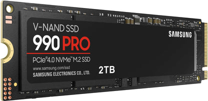Samsung 990 PRO SSD 1TB PCIe 4.0 M.2 2280 Internal Solid State Hard Drive, Seq. Read Speeds Up to 7,450 MB/s for High End Computing, Gaming, and Heavy Duty Workstations, MZ-V9P1T0B/AM