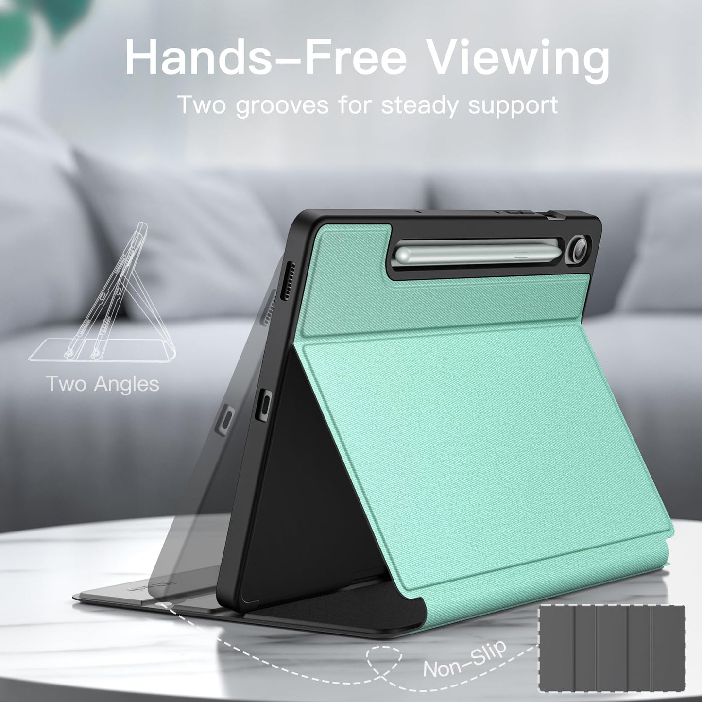 JETech Case for Samsung Galaxy Tab S10 Lite / S10 FE / S9 FE 10.9-Inch with S Pen Holder, Slim Folio Stand Protective Tablet Cover, Multi-Angle Viewing (Black)