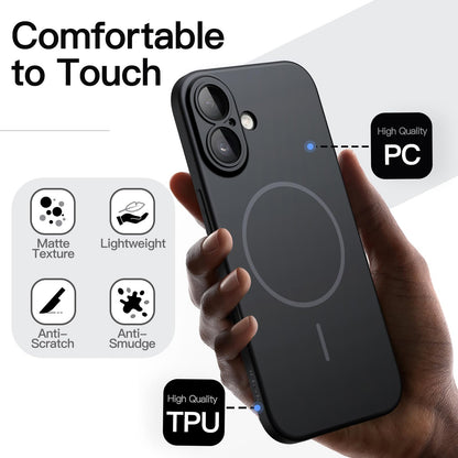JETech Magnetic Slim Case for iPhone 17 Pro Max 6.9-Inch, Compatible with MagSafe, Ultra-Thin Lightweight Minimalist Phone Cover with Matte Finish and Full Camera Lens Protection (Black)
