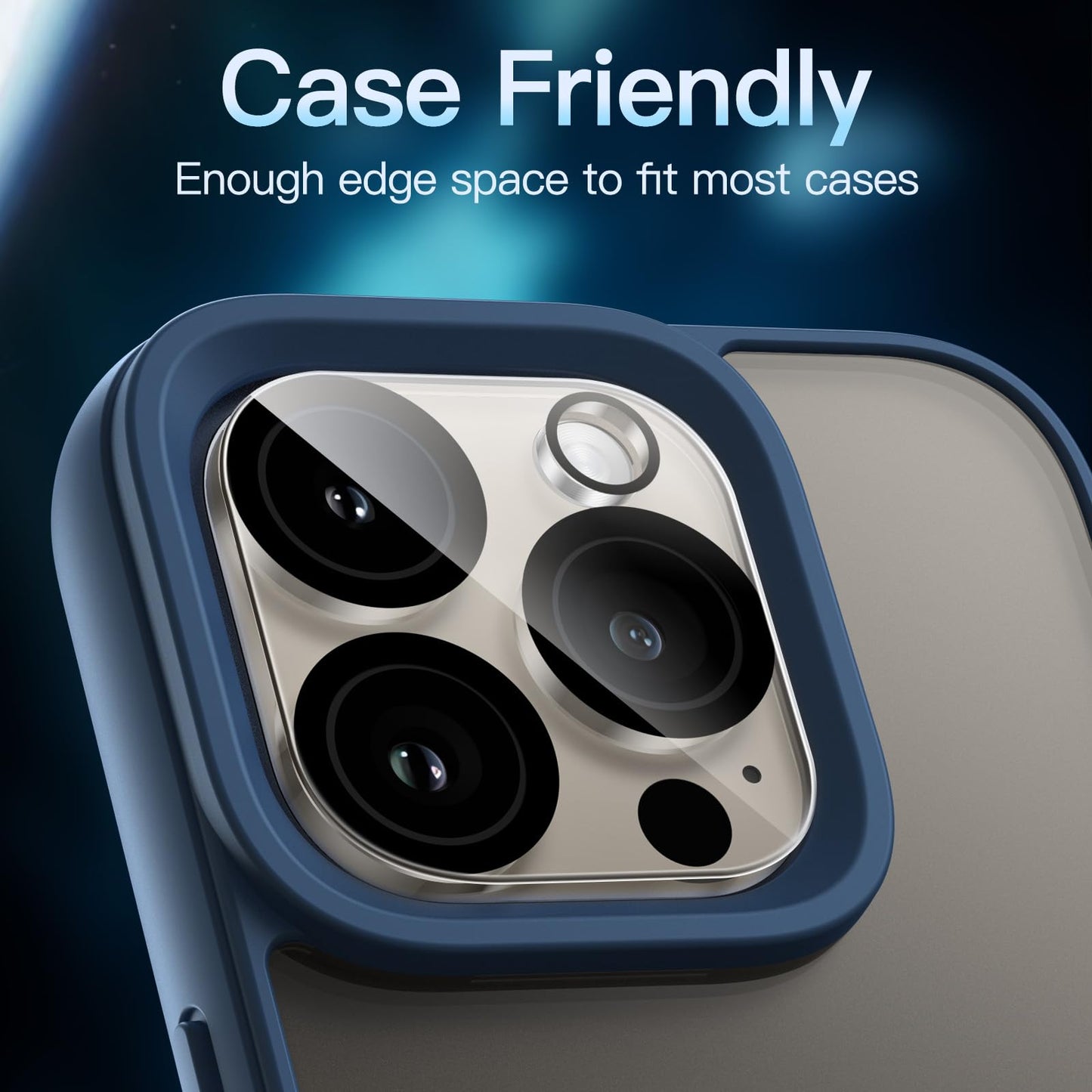 JETech Camera Lens Protector for iPhone 15 6.1-Inch and iPhone 15 Plus 6.7-Inch, 9H Tempered Glass, Anti-Scratch, Case Friendly, Does Not Affect Night Shots, HD Clear, 3-Pack