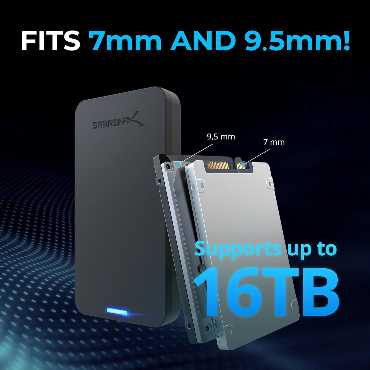 SABRENT 2.5in SATA to USB 3.0 Tool-Free SSD/HDD Enclosure (EC-UASP)