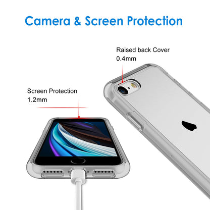 JETech Case for iPhone SE 3/2 (2022/2020 Edition), iPhone 8 and iPhone 7, 4.7-Inch, Non-Yellowing Shockproof Phone Bumper Cover, Anti-Scratch Clear Back (Clear)
