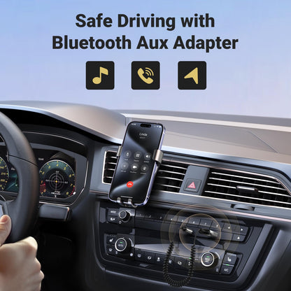 UGREEN Aux to Bluetooth 6.0 Adapter 3.5mm Bluetooth Receiver for Car USB 2.0 to 3.5mm Jack Kit with Built-in Microphone Aux Input for Hands-Free Calls Compatible with Car Speaker and Home Audio