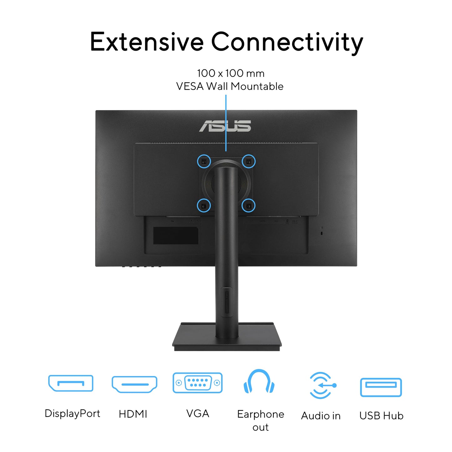 ASUS 27 Inch Desktop Monitor - Full HD (1920 x 1080), IPS, 75Hz, Adaptive-Sync, HDMI, D-Sub, Frameless - VA27EHE