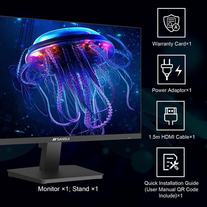 SANSUI 34-Inch Curved Gaming Monitor UWQHD 3440 x 1440P Up to 200Hz 165Hz Curved 1500R - PIP/PBP, OD 1ms, HDR, 300nits, sRGB 130%, DCI-P3 97%,AI Crosshair,HDMI2.1x2,DP1.4(Cable Included)