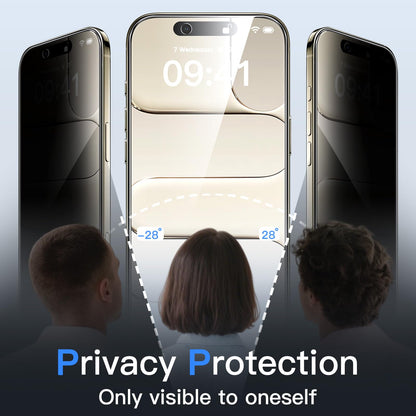 JETech Privacy Screen Protector for iPhone 15 6.1-Inch, Anti-Spy Tempered Glass Film with Easy Installation Tool, 2-Pack